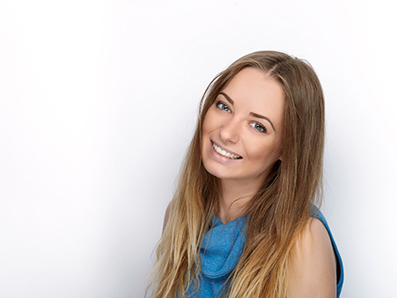 a young women smiling